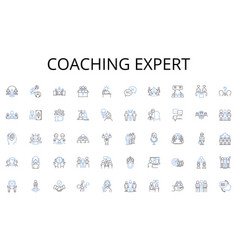 Coaching Expert Line Icons Collection Knowledge