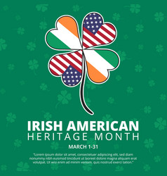 Irish American Heritage Month Banner With Clover