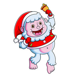 Yeti Dancing And Wearing Santa Costume Playing