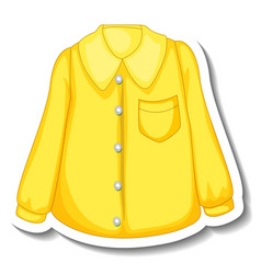 A Sticker Template With Yellow Shirt For Women