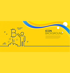 Bitcoin Line Icon Cryptocurrency Startup Sign