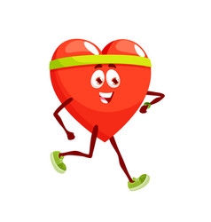 Cartoon Running Heart Character With Sport Tracker