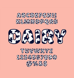 Cow Milk Alphabet Dairy Font