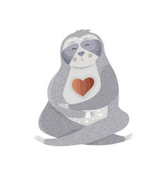 Cute Sloth Meditation Yoga Lotus Asana