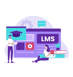 Flat Design Concept Of Learning Management System