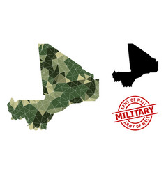 Lowpoly Mosaic Map Of Mali And Distress Military