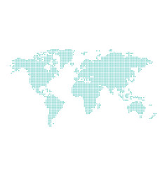 Pixel Dotted Map Of World