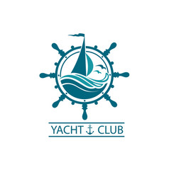 Yacht Helm And Waves Icon