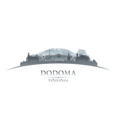 Dodoma Tanzania City Silhouette White Background