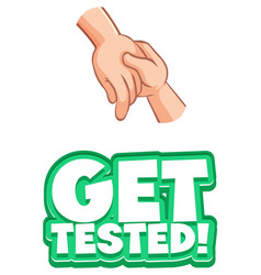 Get Tested Font In Cartoon Style With Hands