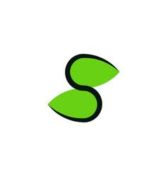 Logo Letter S With Green Leaves Icon