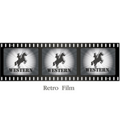 Retro Film Cowboy On Horseback