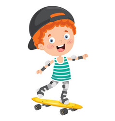 Child Skateboarding Outside