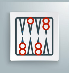 Line Backgammon Board Icon Isolated On White