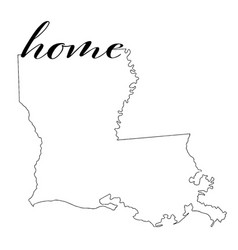 Louisiana State Map Outline With Home