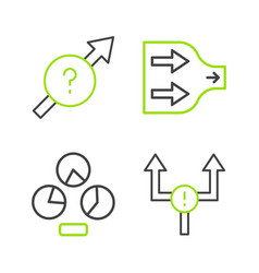 Set Line Arrow Pie Chart Infographic And Icon