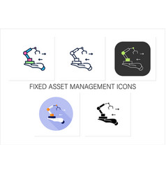 Fixed Asset Management Icons Set