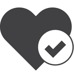 Heart And Check Mark In Minimal Style