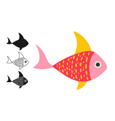 Marine Fish Linear Icon Abstract Cartoon Symbol