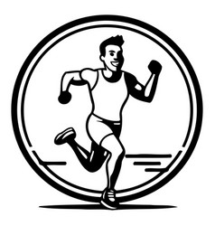 African American Runner Running On Circle