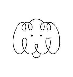 Cute One Line Dog Poodle Face Logo