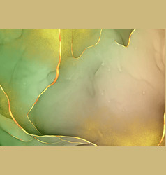 Elegant Green And Gold Alcohol Ink Background