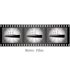 Old Film Strip Retro Ship On Film