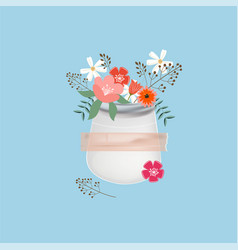 Orange And White Summer Colorful Flowers In Vase O