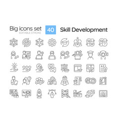 Skill Development Linear Icons Set