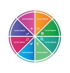 Colorful Circle Divided Into 8 Parts