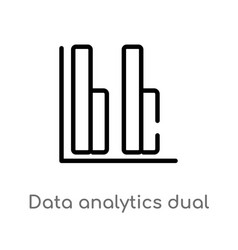 Outline Data Analytics Dual Bars Icon Isolated