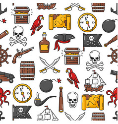 Caribbean Pirates And Corsairs Seamless Pattern