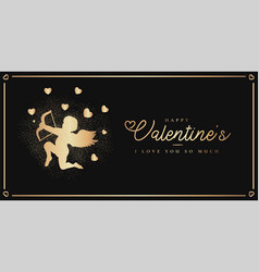 Elegant Happy Valentine S Day With Golden Cupido