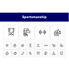 Sportsmanship Line Icon Set