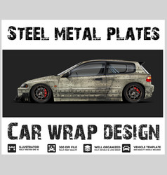 Rusty Metal Texture Car Wrap Design