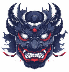 Japanese Hannya Mask In Samurai Style