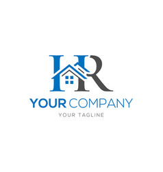 Letter Hr Simple Real Estate Logo Design