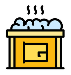 Sauna Stove Icon Color Outline