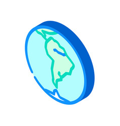 South America Earth Planet Map Isometric Icon