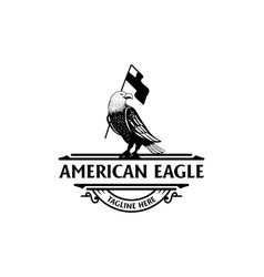 Retro Vintage American Eagle Falcon Hawk Bird