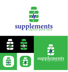 Simple Supplements Jar And Energy Logo Creative