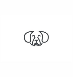 Simply Linear Head Dog Logogram Icon