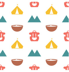 Summer Camp Seamless Pattern Design Of Camping