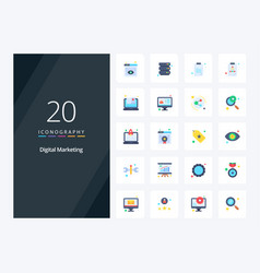 20 Digital Marketing Flat Color Icon