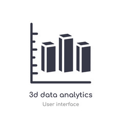 3d Data Analytics Dual Bars Outline Icon Isolated