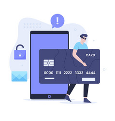 Credit Card Fraud Flat Design Concept