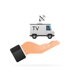 Cartoon With Tv Truck For Report