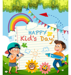 Happy Children Day Banner