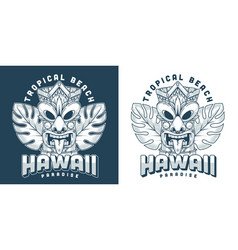 Hawaiian Tiki Idol Monochrome Sticker