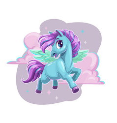 Little Cute Cartoon Pegasus Fantasy Flying Pony